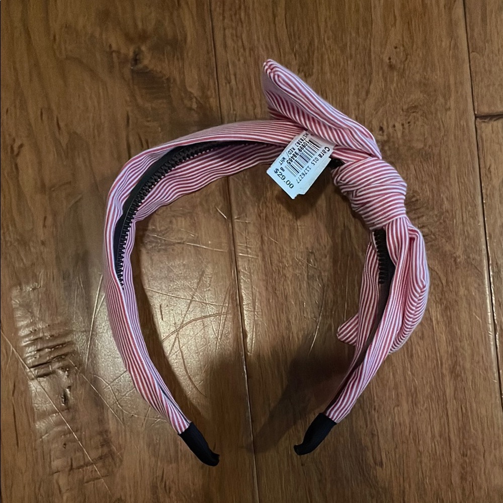 Pink and White Knotted Bow Hair Accessories